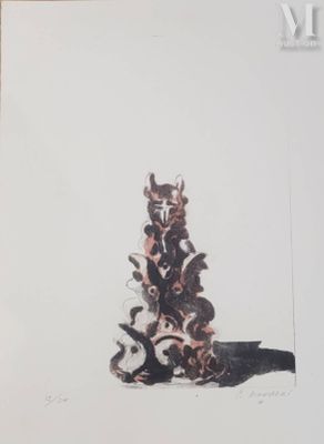 BIANCHERIE J. Composition Gravure en couleurs Signée en bas …