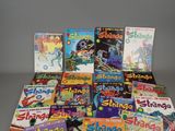 a lot of children ' s books sitting on a table