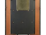 an image of a metal and wood display case with a glass door