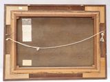 an old picture of a picture frame with a rope on it