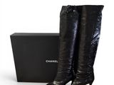 chanel snakeskin over the knee boots