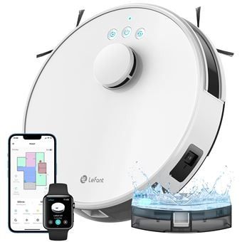 une image représentant un robot aspirateur d'où s'écoule de l'eau