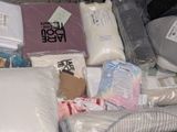 a pile of items that are sitting on the floor