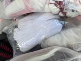 a pile of clothes in a plastic bag on the floor