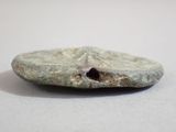 a rock with a hole in it on a table