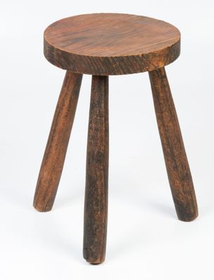 an image of a small wooden stool on a white background