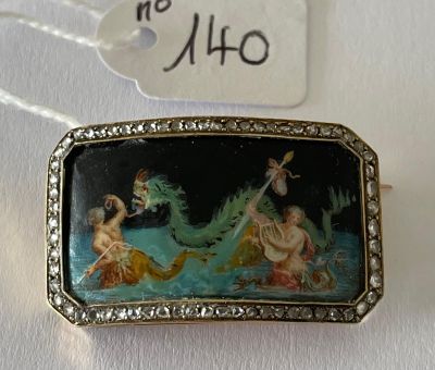 Jolie broche Fin Vingtième début XIXème, en or jaune, rehaus…