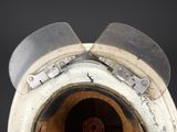 a close up of the inside of a helmet