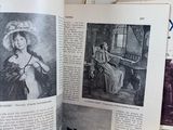a book open on a table with pictures of people in it