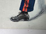 drawing of a man ' s foot in a pair of black shoes