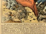 illustration of a woman sitting on a rock with a man standing next to her