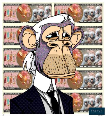 un dessin représentant un singe en costume-cravate