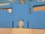 a cardboard box with a picture of a building in it