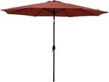 an image of a red umbrella with a black pole on a white background
