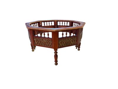 ART D'ASIE Large piètement de table basse octogonale en bois…