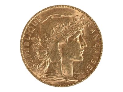 Pièce de 20 francs or au coq, 1901. Petites usures. - Photo 1