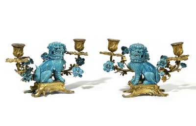 pair of blue and gold figurines of foo foo foo foo foo foo foo foo foo foo foo foo foo foo foo foo foo foo foo foo foo foo foo