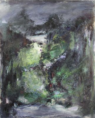 une image représentant un tableau d'un arbre au milieu d'une forêt