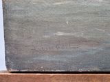 an oil painting of a cat sitting on top of a wooden table