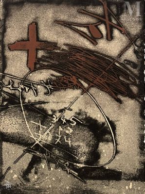 Antoni TAPIES (1923-2012) Composition - Photo 1