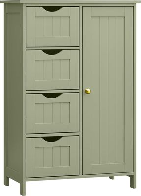 une image représentant une armoire verte avec des tiroirs et des tiroirs
