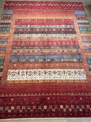 Tapis Afghan couleur rouge orangé 300 x 245
