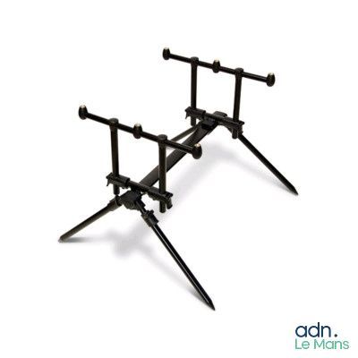 two black tripod stands on a white background with a white background