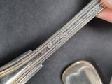 a person holding a silver spoon and a silver spoon and a silver spoon