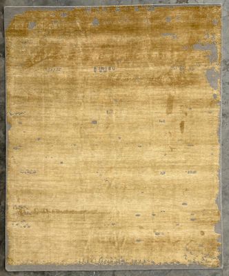 Tapis Moderne noué main couleur uni gris clair 295x 241
