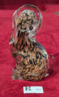 Figurine en verre Murano Chien en murine millefiori - H.