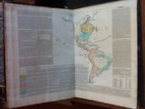 an open book with a map of the united states on it
