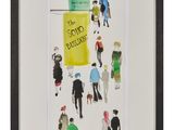 an illustration of a group of people walking down a street