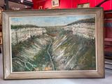 a picture of a painting on display in a room