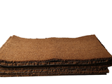 a pile of brown carpet on a white background