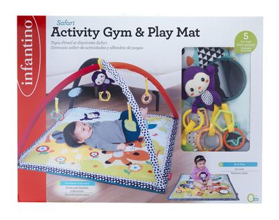 INFANTINO - Tapis d'éveil Safari Activity Gym - 5 jouets inc…