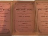 three menus of new york stamps on a white table