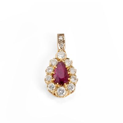 a ruby and diamond pendant