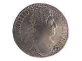 an old silver coin with a woman ' s head on it