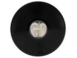 an image of a black vinyl record on a white background