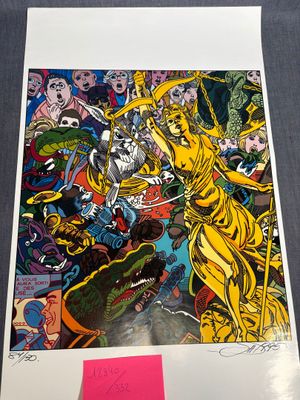 une image représentant une illustration tirée d'une bande dessinée sur laquelle est collé un autocollant