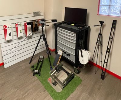 an image of a garage with tools and equipment