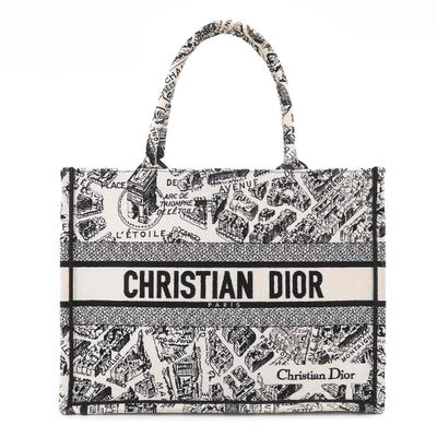 sac cabas Christian Dior à imprimé noir et blanc