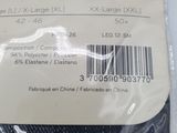 packaging of a pair of black socks on a white surface