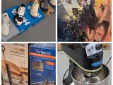 plusieurs photos représentant divers objets, notamment une cafetière, une cafetière à filtre et d'autres objets
