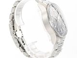 a close up of a watch on a white background