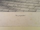 a drawing of a cat sitting on a brick floor