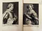 an old black and white photo of two men in renaissance clothing