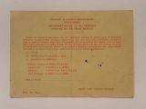 an old medical card with a red and black writing on it