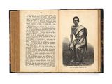 an open book with a picture of a man in a dress
