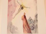 a picture of a painting of a man flying through the sky